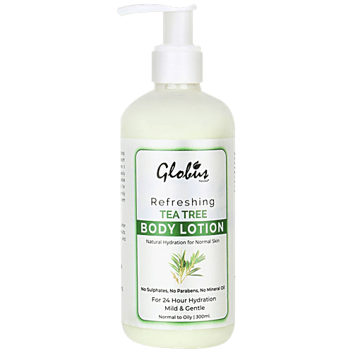 Globus Naturals Refreshing Body Lotion - Normal to Oily Skin, Tea Tree, 300 ml No Parabens & No sulphates
