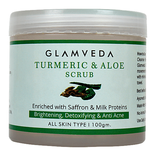 Buy Glamveda Turmeric & Aloe Vera Skin Lightening Scrub Online at Best