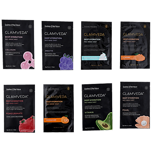 Glamveda Korean Sheet Mask Box, 8 pcs