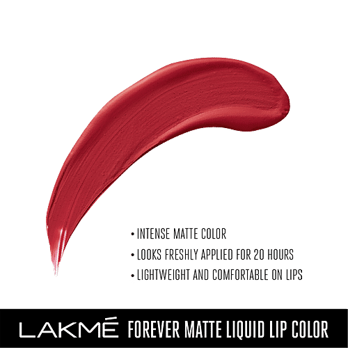 Lakme Forever Matte Liquid Lip Colour - Red Velvet, 5.6 ml  