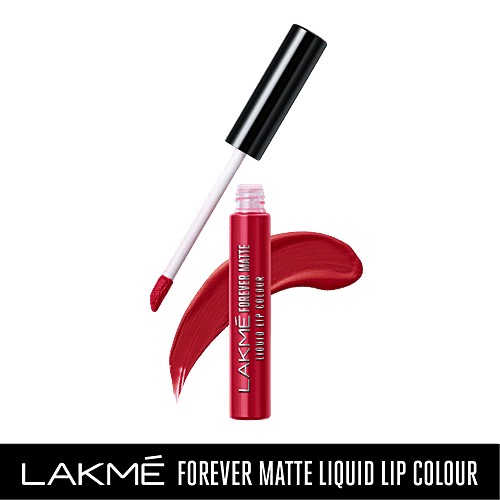 Lakme Forever Matte Liquid Lip Colour - Red Revival, 5.6 ml  