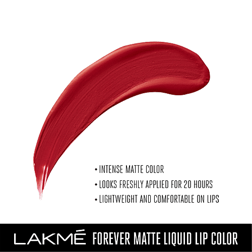 Lakme Forever Matte Liquid Lip Colour - Red Revival, 5.6 ml  
