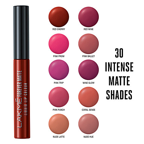 Lakme Forever Matte Liquid Lip Colour - Crimson Rose, 5.6 ml  
