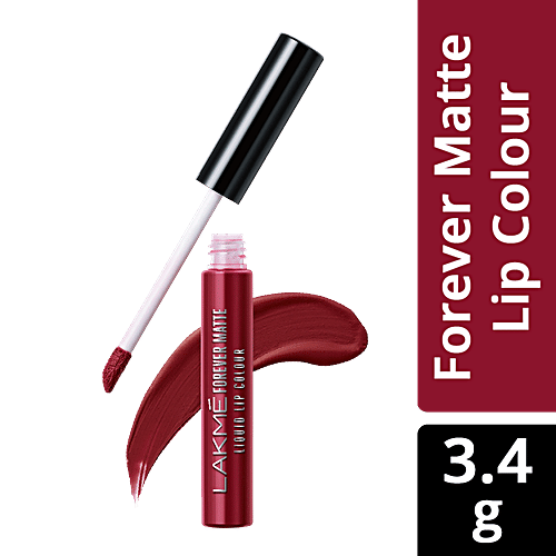Lakme Forever Matte Liquid Lip Colour - Crimson Rose, 5.6 ml  
