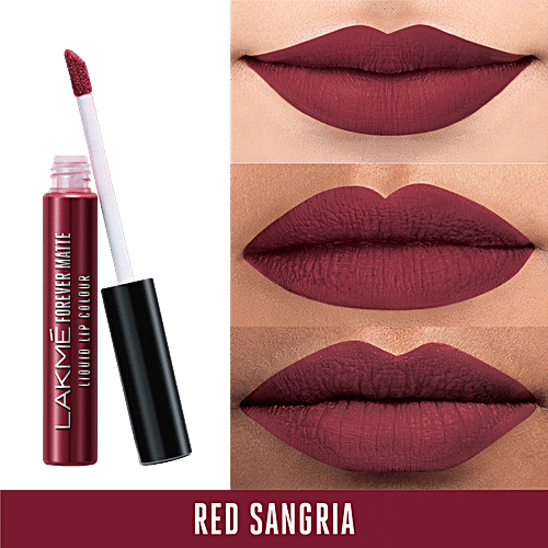 Lakme Forever Matte Liquid Lip Colour - Red Sangria, 5.6 ml  
