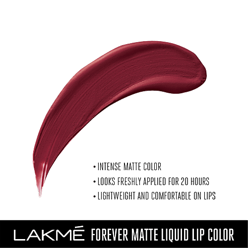 Lakme Forever Matte Liquid Lip Colour - Red Sangria, 5.6 ml  