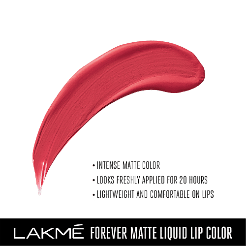 Lakme Forever Matte Liquid Lip Colour - Coral Candy, 5.6 ml  