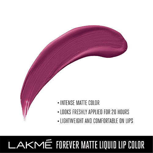 Lakme Forever Matte Liquid Lip Colour - Purple Pout, 5.6 ml  