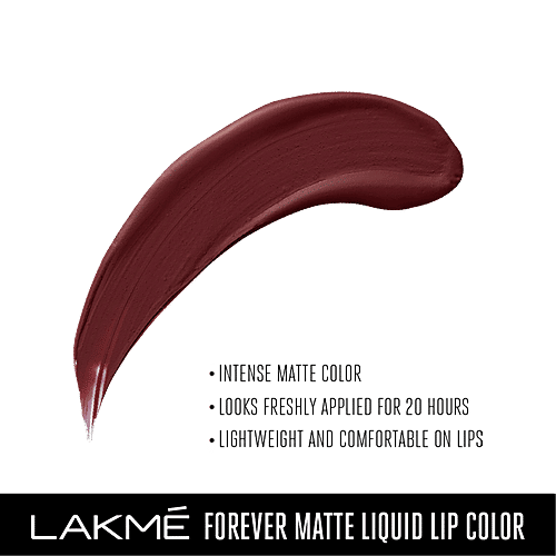 Lakme Forever Matte Liquid Lip Colour - Wine Touch, 5.6 ml  