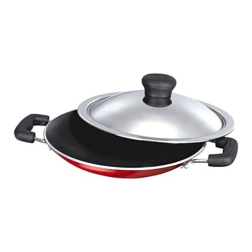 Macclite Non-Stick Jodi Pack - Red, Appachetty with Lid 23 cm + 7 Kulis Paniyarakkal, Aluminium, 3 pcs  