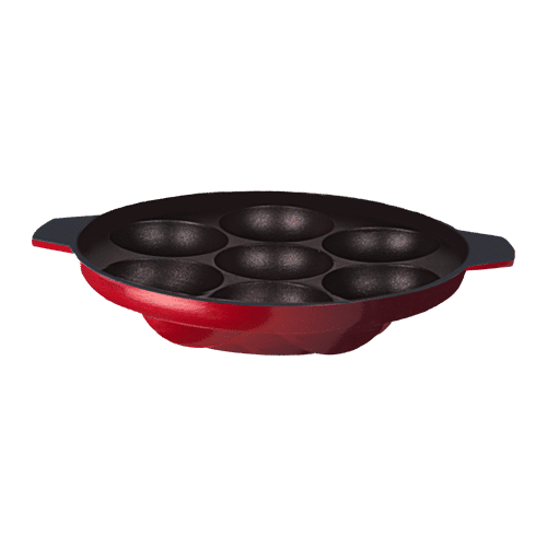 Macclite Non-Stick Jodi Pack - Red, Appachetty with Lid 23 cm + 7 Kulis Paniyarakkal, Aluminium, 3 pcs  