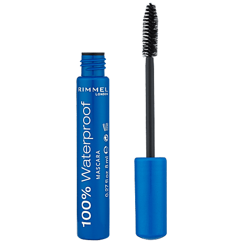 Rimmel London 100% Waterproof Mascara - 001 Black, 8 ml