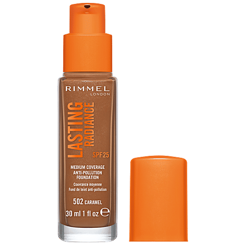 Rimmel London Lasting Radiance Medium Coverage Anti-Pollution Foundation - Caramel, 30 ml  