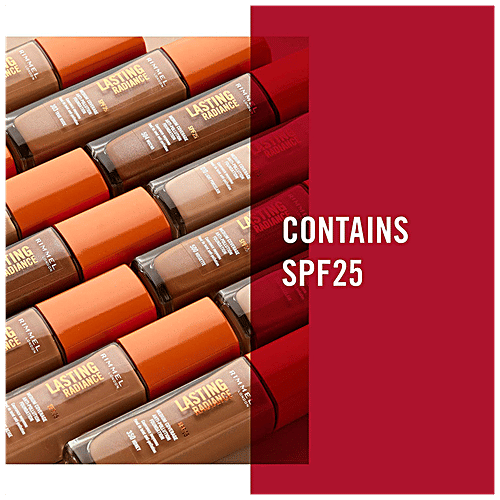 Rimmel London Lasting Radiance Medium Coverage Anti-Pollution Foundation - Caramel, 30 ml  