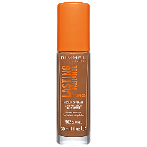 Rimmel London Lasting Radiance Medium Coverage Anti-Pollution Foundation - Caramel, 30 ml  