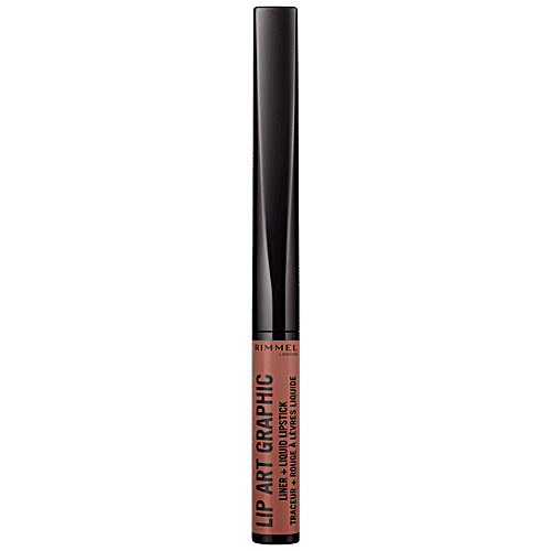 Rimmel London Lip Art Graphic 2-In-1 Liquid Lipstick & Lip Liner - Lacey, 1.8 ml  