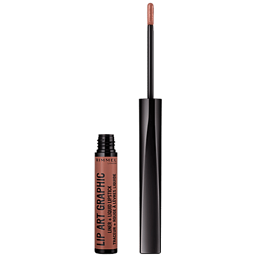 Rimmel London Lip Art Graphic 2-In-1 Liquid Lipstick & Lip Liner - Lacey, 1.8 ml  