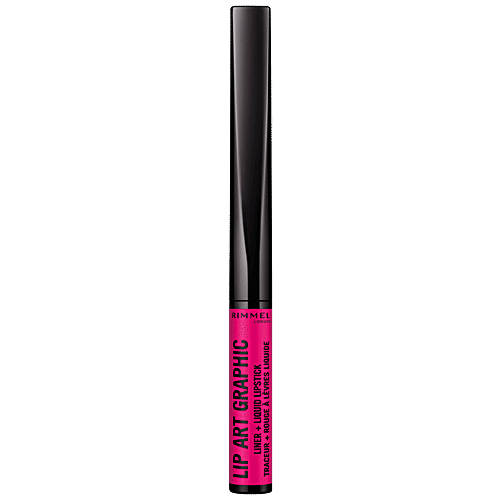 Rimmel London Lip Art Graphic 2-In-1 Liquid Lipstick & Lip Liner - Bait, 1.8 ml  