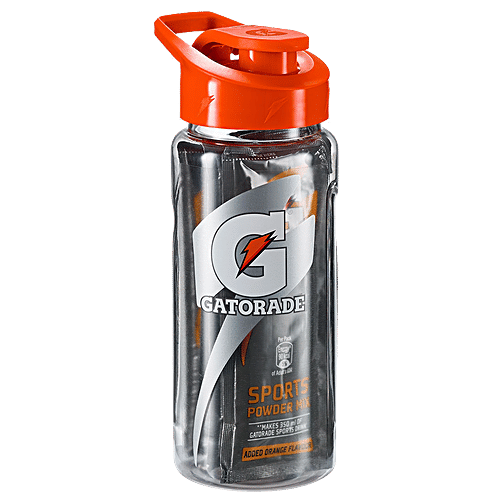 Buy Gatorade Sports Powder Mix Orange Flavour, Sipper Pack Online at