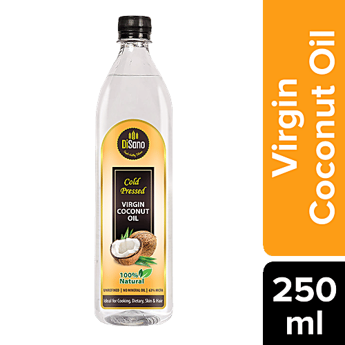 Disano Cold Pressed Virgin Coconut Oil, 250 ml  No Mineral Oil