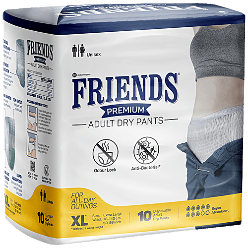 Friends Pullup Pant Style Adult Diapers - XL-XXL, 10's pack  High Absorbency