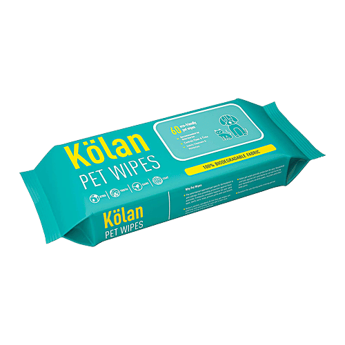 Kolan Eco-Friendly Pet Wipes/Grooming Wipes - For Dogs, Cats & Other Pets, 60 pcs (Pack of 2)