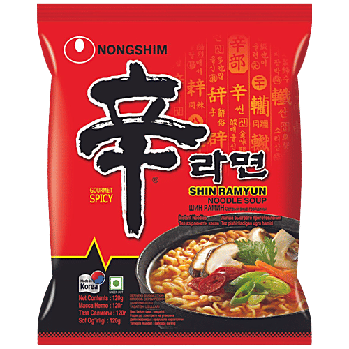 NONGSHIM Shin Ramyun 5-In-1 Noodle Soup - Gourmet Spicy, 600 g Pouch 