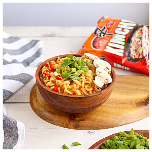 NONGSHIM Kimchi Ramyun Soup Noodle, 120 g Pouch Authentic Korean Taste
 Spicy and Tangy Flavour