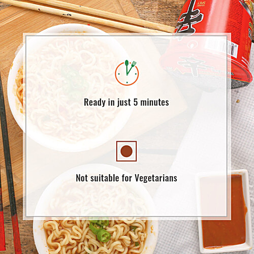 NONGSHIM Shin Cup Noodle Soup - Gourmet Spicy, 68 g Cup Gourmet Spicy
 Ready in Just Minutes
 Authentic Korean Flavour