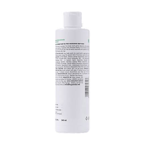 Kaya Clinic Coconut & Tea Tree Oil Nourishing Body Wash, 240 ml  Ph Balanced, Free From Paraben & Soap