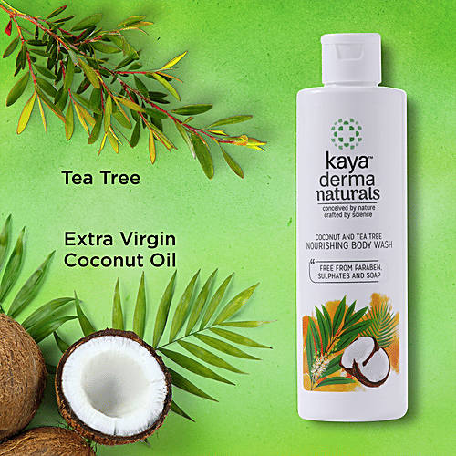 Kaya Clinic Coconut & Tea Tree Oil Nourishing Body Wash, 240 ml  Ph Balanced, Free From Paraben & Soap