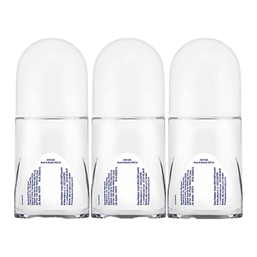 Nivea Pearl & Beauty Roll On - For Women, 50 ml (Buy 2 Get 1 Free) 48h Protection, 0% Alcohol, Smooth & Beautiful Underarms