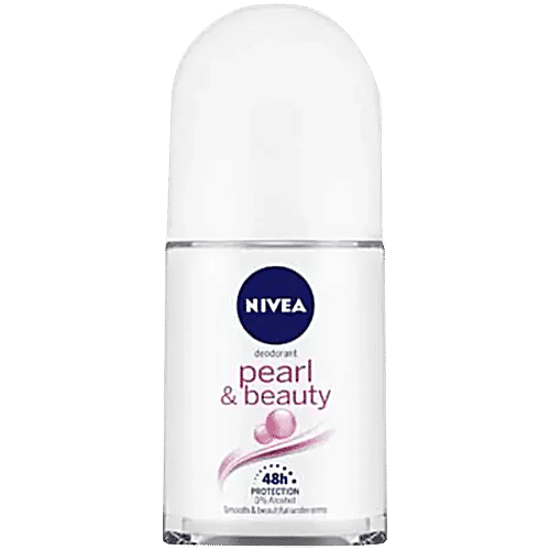 Nivea Pearl & Beauty Roll On - For Women, 50 ml (Buy 2 Get 1 Free) 48h Protection, 0% Alcohol, Smooth & Beautiful Underarms