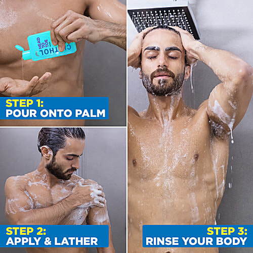 Cinthol Head To Toe Wash - Cool Wave, Cleanses Hair, Face & Body, Cooling Menthol, 300 ml  Blast of Freshness