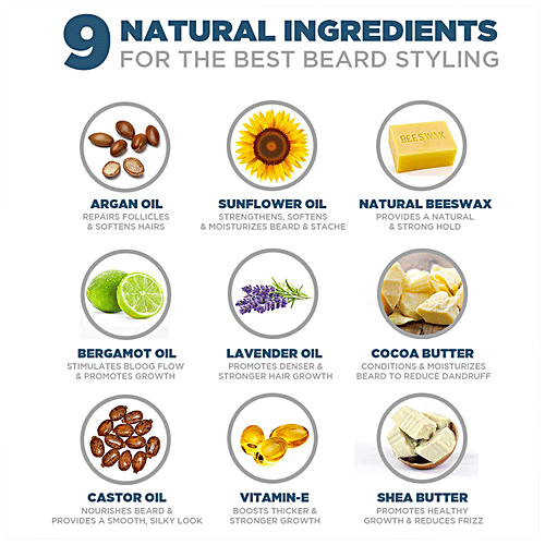 Spruce Shave Club Beard & Moustache Wax For Ultra Strong Hold - Bergamot & Lavender, 50 g Long-Lasting