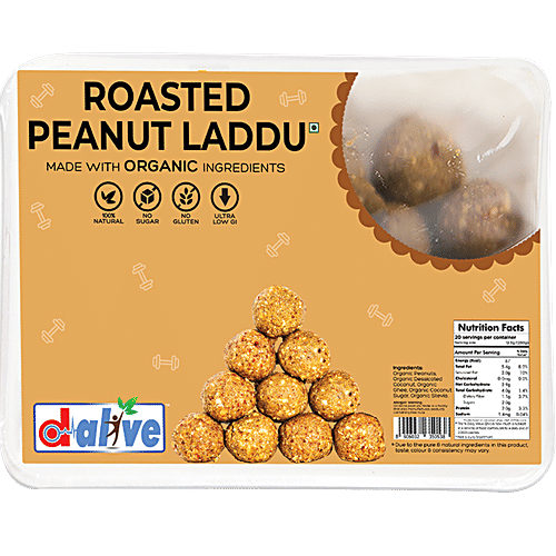 D-Alive Roasted Peanut Ladoo - Sugar-Free, Low Carb, High Protein, 250 g  