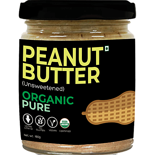 D-Alive Unsweetened Peanut Butter, 180 g Glass Jar