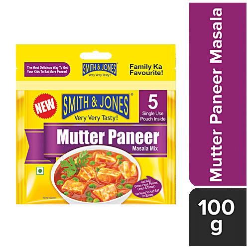 Smith & Jones Mutter Paneer Masala, 100 g (Pack of 5) Zero Trans Fat, No Added Artificial Flavour