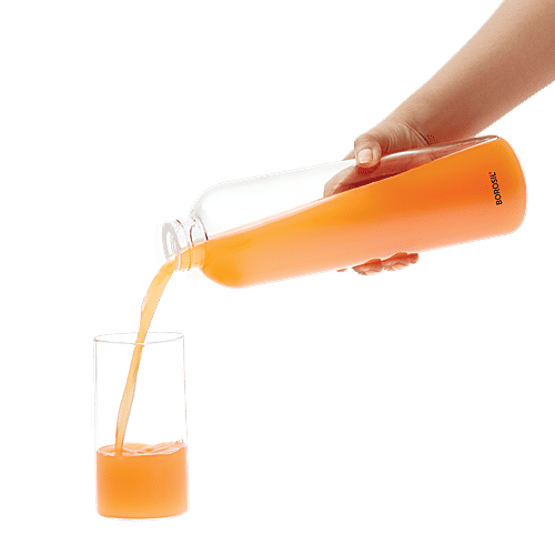 Borosil Plain Glass Water Bottle - Narrow Mouth, For Fridge & Office, IGLBTNM1000, 1 L  