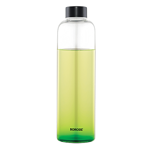 Borosil Plain Glass Water Bottle - Narrow Mouth, For Fridge & Office, IGLBTNM1000, 1 L  