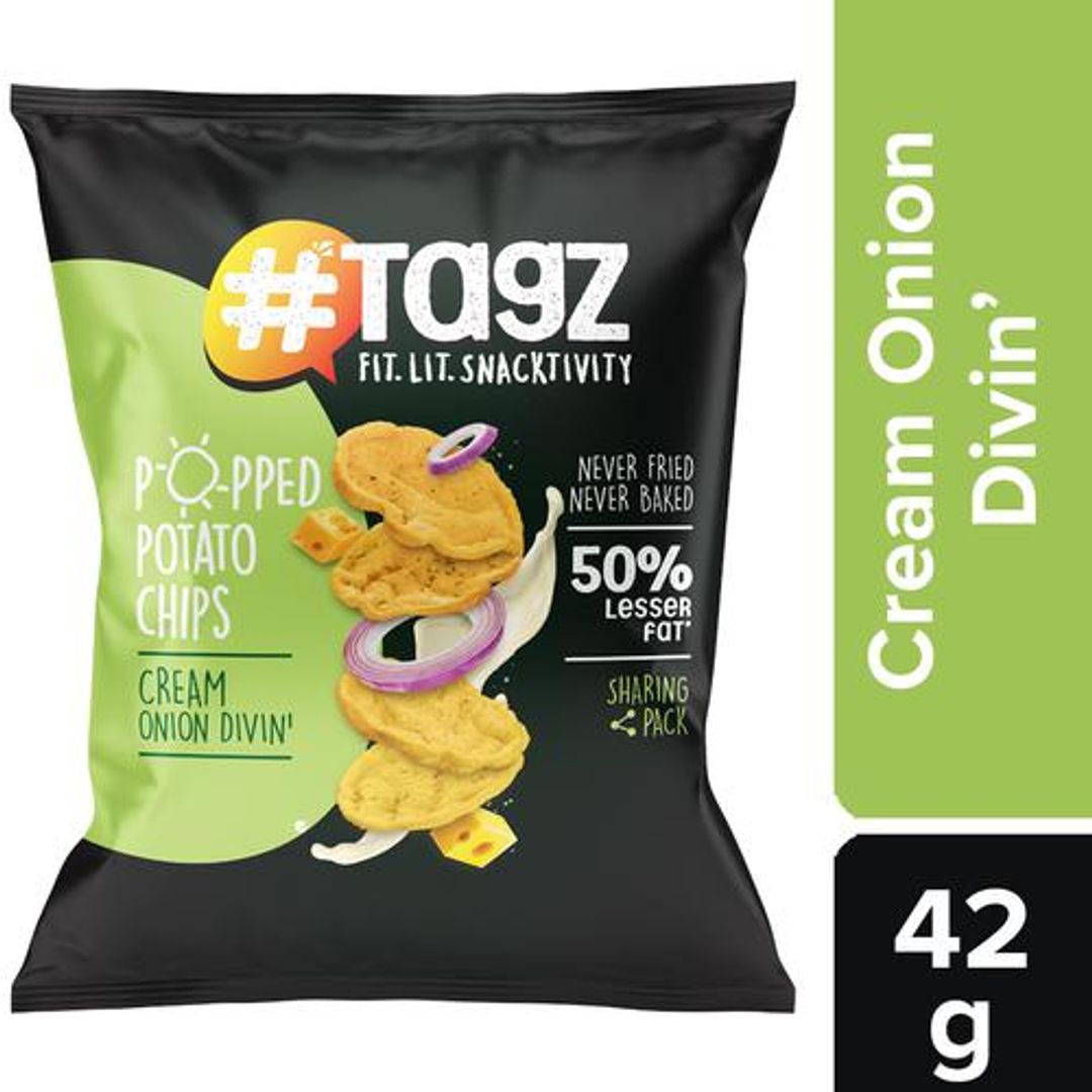tagz Popped Potato Chips - Cream Onion Divin, 42 g 