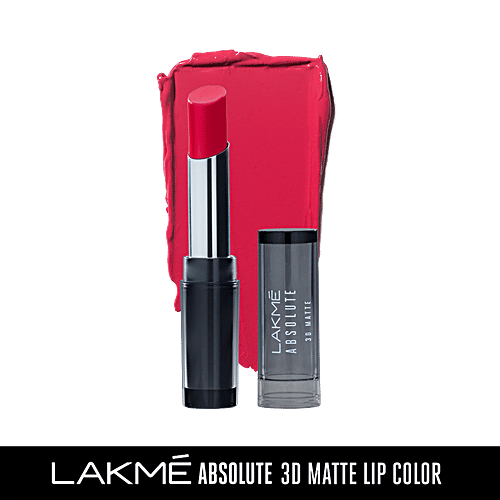 Lakme Absolute 3D Matte Lipstick - Romeo Red, 3.6 g  