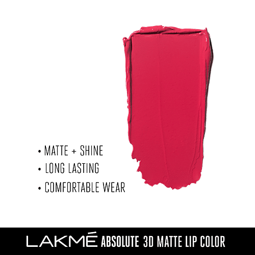 Lakme Absolute 3D Matte Lipstick - Romeo Red, 3.6 g  