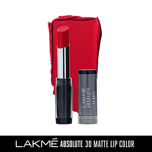 Lakme Absolute 3D Matte Lipstick - Red Carnival, 3.6 g  