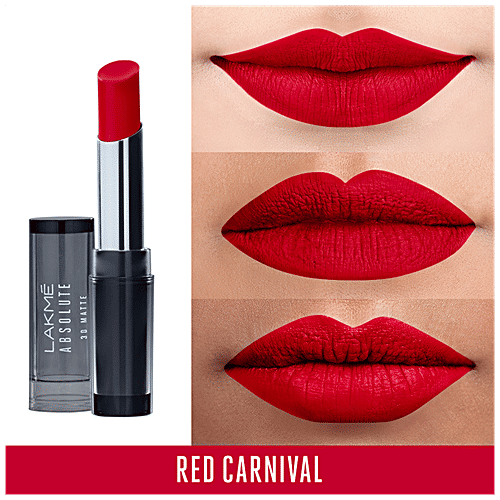 Lakme Absolute 3D Matte Lipstick - Red Carnival, 3.6 g  