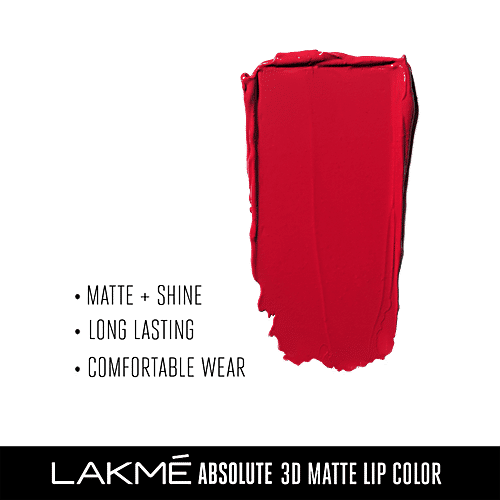 Lakme Absolute 3D Matte Lipstick - Red Carnival, 3.6 g  