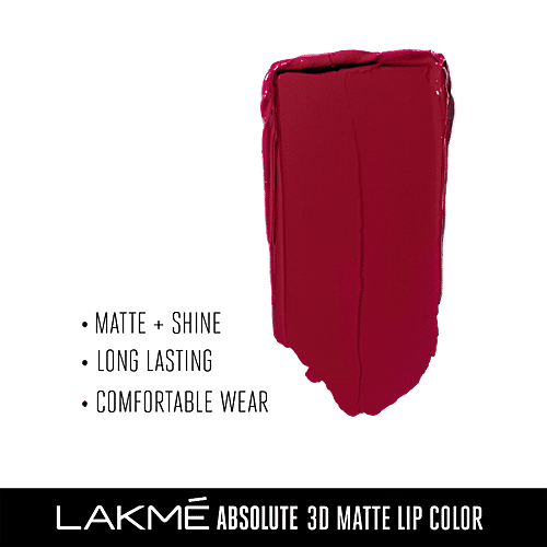 Lakme Absolute 3D Matte Lipstick - Maroon Magic, 3.6 g  