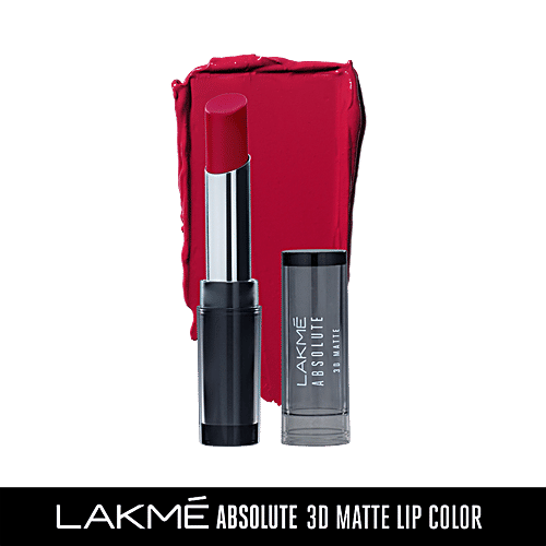 Lakme Absolute 3D Matte Lipstick - Plum Spell, 3.6 g  
