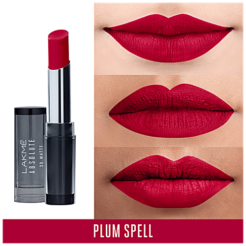 Lakme Absolute 3D Matte Lipstick - Plum Spell, 3.6 g  