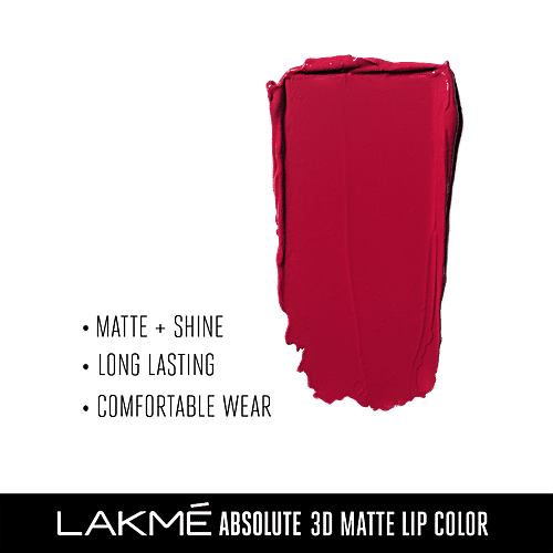 Lakme Absolute 3D Matte Lipstick - Plum Spell, 3.6 g  